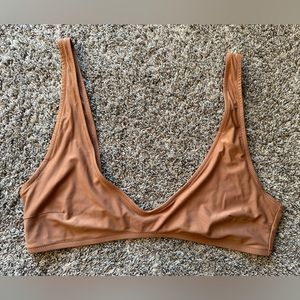 Aerie Light Brown Scoop Bikini Top